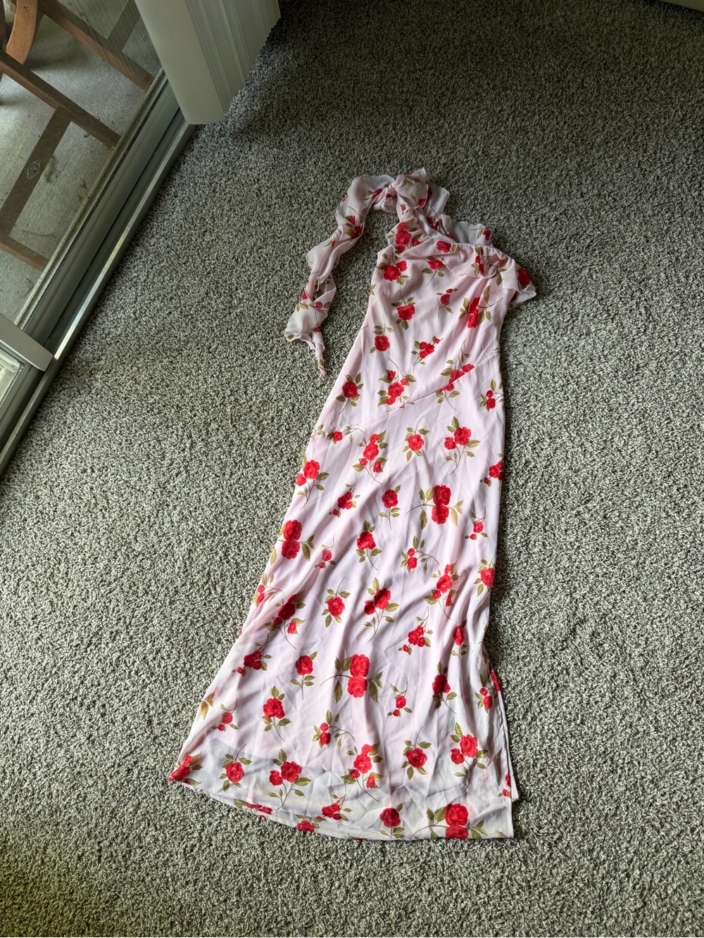 wild fable Pink Floral One-Shoulder Maxi Dress